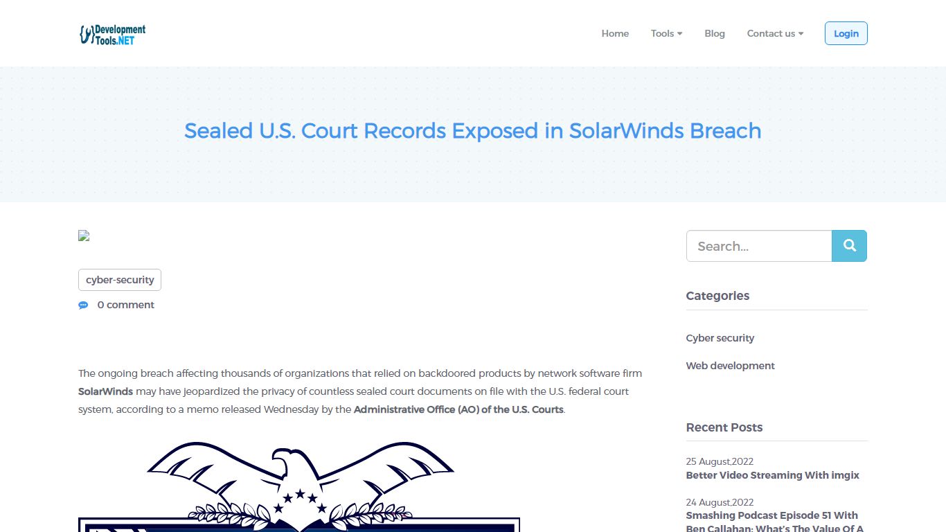 Sealed U.S. Court Records Exposed in SolarWinds Breach – Development tools